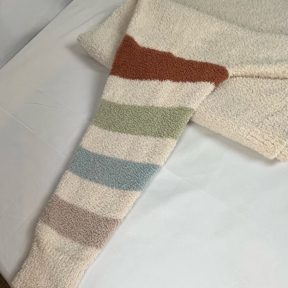 Altar’d State Teddy Bear Sweater Cropped Size L Cream With Striped Sleeves Soft - Picture 6 of 11